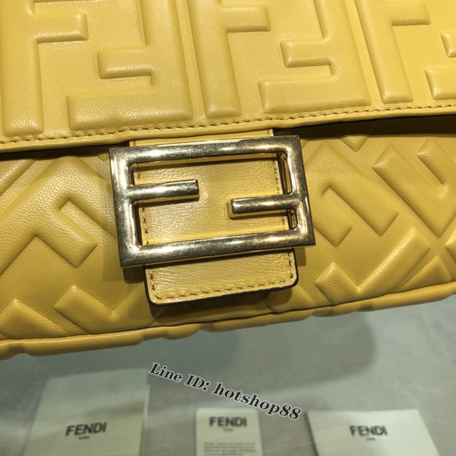 FENDI精品女包 芬迪BAGUETTE中號羊皮手袋 Fendi 0191M迷你肩背斜挎包 fdzg2538